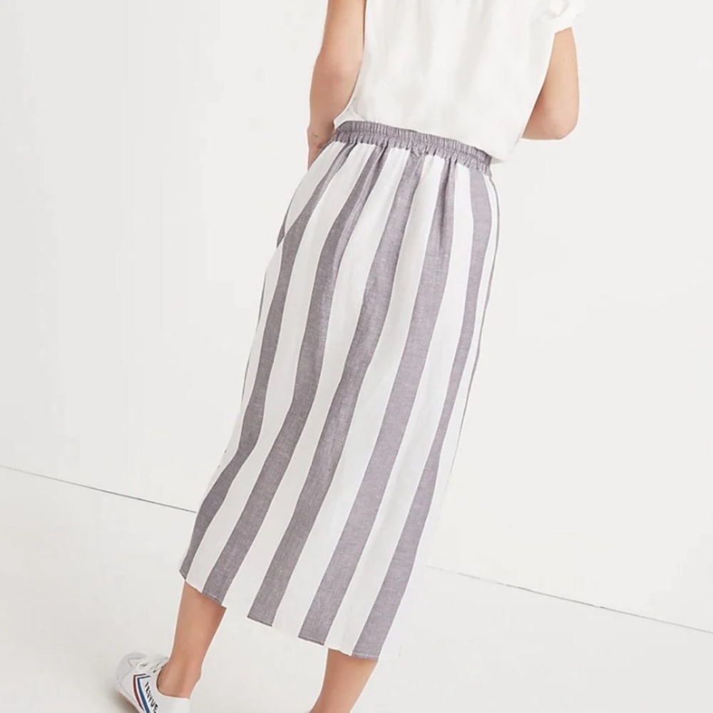 Madewell stripe overlay midi skirt - Picture 2 of 8